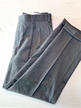 Hertling Trouser Mens 36R 100% Wool Charcoal Gray Pleated Old Money Acadamia New